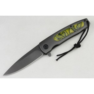  Spring Assisted Quick-opening Gray Titanium Fish Pocket Knife3060