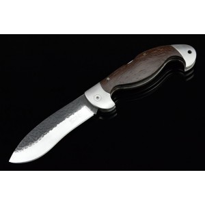 Hand Forged Steel Metal Bolster With Chinken-wind Wood Handle Back Lock Pocket Knife3075