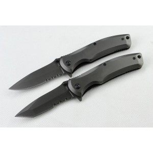 440 Stainless Steel Titanium Coating Handle Liner Lock Pocket Knife3088