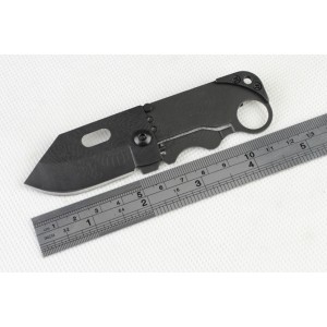 All 3Cr13 Stainless Steel Blade Black Finish Dragon Pattern Ultra-thin Pocket Knife 3108