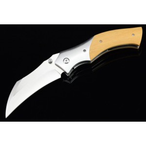 Nightingale D2 Steel Blade Metal Bolster Yellow Wood Handle Satin Finish High Quantity Knife 3165