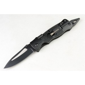 All Stainless Steel Black Finish Multi-functional Pocket Knife3276