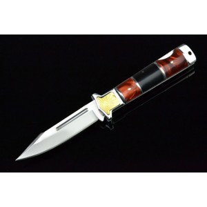 3Cr13 Stainless Steel Metal Bolster With Imitation Shell & Bone Handle Folding Blade Knife 3330