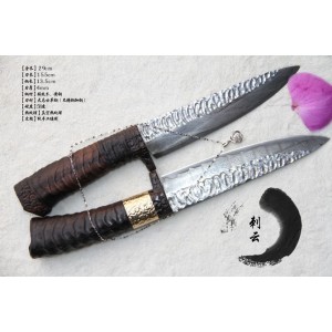 Exotic Wood Handl Damascus Collectible Hunting Knife3489