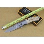 Browning 3Cr13Mov Steel Blade Metal&Wood Handle Titanium Finsih Quick-opening Pocket Knife4650