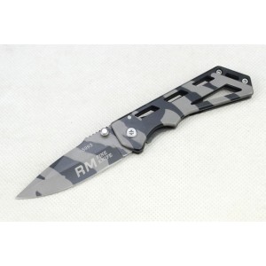 440C Stainless Steel Blade Metal Handle Camo Finish Liner Lock Pocket Knife3610