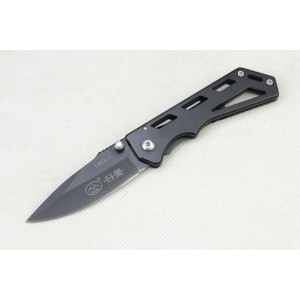 440C Stainless Steel Blade Metal Handle Black Finish Liner Lock Pocket Knife3612