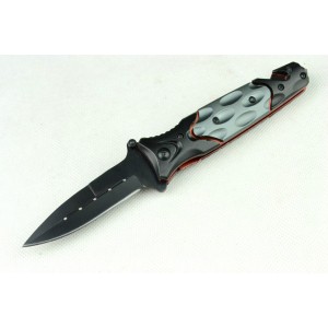 Columbia 440 Stainless Steel Metal Handle Black Finish Liner Lock Pocket Knife3625