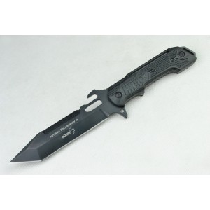 Boker 440C Steel Blade Metal Handle Black Finish Fixed Blade Knife3552
