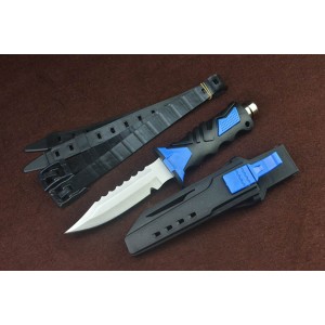 440 Stainless Steel Blade Rubber Handle Survival Knife with ABS Sheath4948