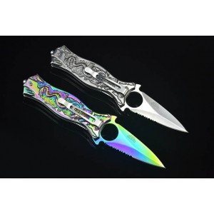 MTech.440C Stainless Steel Blade Metal Handle Color Titanium FinishLiner Lock Pocket Knife5165