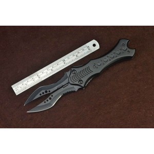 Black Lobster.440 Stainless Steel Blade Metal Handle Liner Lock Pocket Knife5155