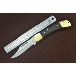 3Cr13Mov Steel Blade Copper Bolster Wood Handle Back Lock Pocket Knife4957