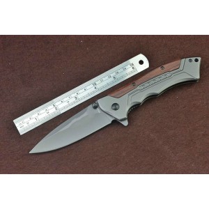 Browning.3Cr13Mov Steel Blade Metal Bolster Wood Inlay Handle Titanium Finish Liner Lock Pocket Knife4828