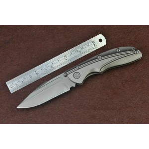 Browning.3Cr13Mov Steel Blade Titanium Handle Titanium Finish Liner Lock Pocket Knife4867