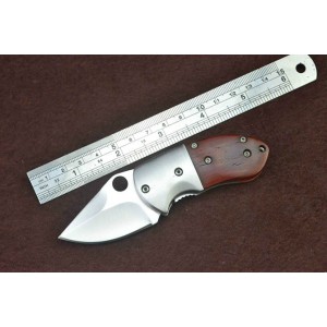 Mantis.7Cr17Mov Steel Blade Metal Bolster Rosewood Handle Liner Lock Pocket Knife4864