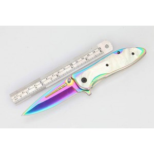 Benchmade.3Cr13Mov Steel Blade Metal Bolster White Shell Handle Color Titanium Finsih Pocket Knife4813