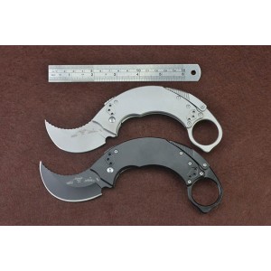 440 Stainless Steel Blade Metal Handle Liner Lock Karambit Claw Knife 4872