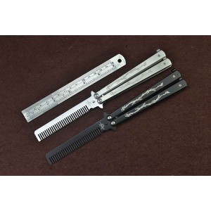 3Cr13MoV Steel Blade Metal Handle Comb Balisong Knife5062