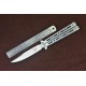 Benchmade.420 Stainless Steel Blade Metal Handle Satin Finish Balisong Knife4871