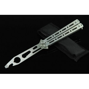 Benchmade.420 Stainless Steel Blade Metal Handle Satin Finish Multi-functional Balisong Knife3982