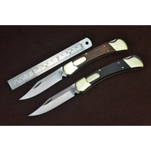Buck.7Cr17MoV Steel Blade Copper Bolster Wood Handle Back Lock Pocket Knife5080