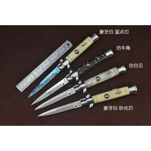 Maffia.440 Stainless Steel Blade Metal Bolster Acrylic Handle Mirror Finish Liner Lock Pocket Knife 5033