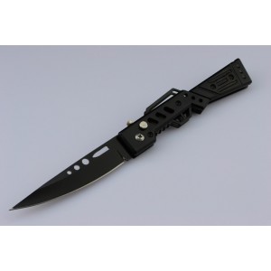 AK47.440 Stainless Steel Blade Metal Handle Black Finish Safety Lock Pocket Knife2644
