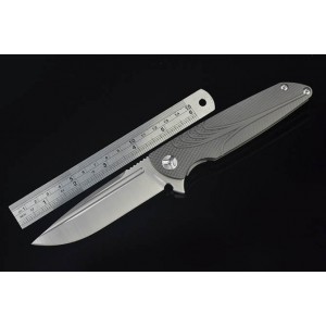 9Cr19MoV Steel Blade Metal Handle Satin Finish Liner Lock Pocket Knife5050