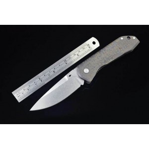 Benchmade.9Cr18MoV Steel Blade Titanium Handle Stonewash Finish Liner Lock Pocket Knife4954