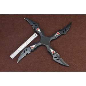 Stanless Steel Blade Metal Handle Black Finish Liner Lock 4 Blade Folding Tactical Knife5233