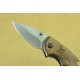 Buck.440 Stainless Steel Blade Wood Handle Titanium Finish Liner Lock Pocket Knife4477