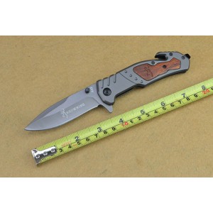 440 Stainless Steel Blade Metal Handle Titanium Finish Liner Lock Pocket Knife4447